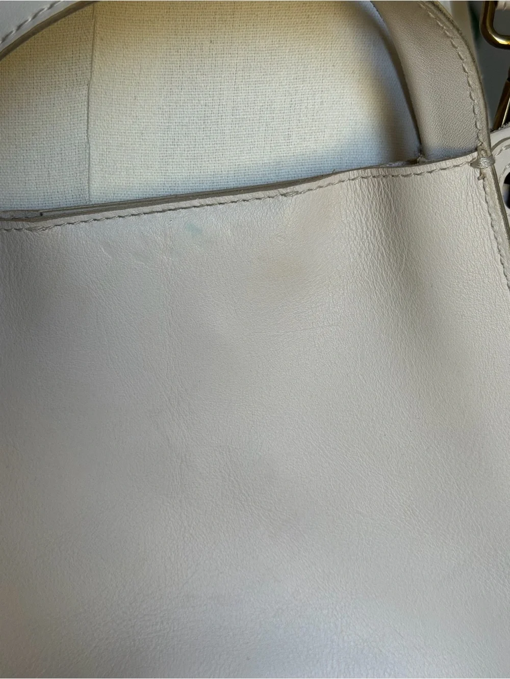 Madewell White Leather Top Handle Crossbody Bag NWT
